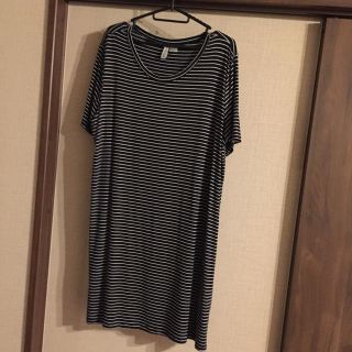 エイチアンドエム(H&M)のH&Mボーダーシャツワンピ新品(ひざ丈ワンピース)