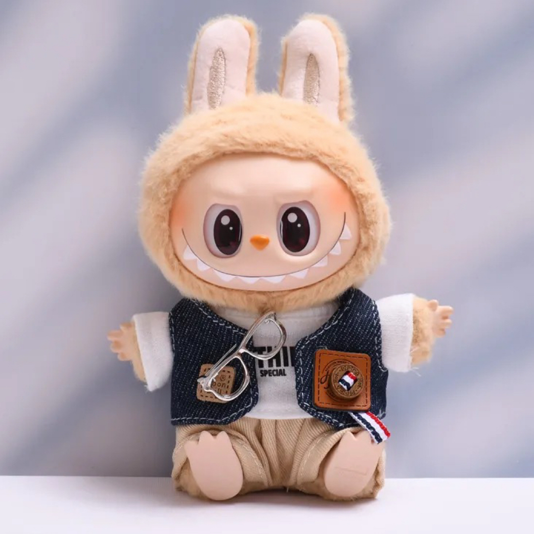 新品2点セットlabubuラブブぬいぐるみ服17cm着せ替え着ぐるみ エンタメ/ホビーのおもちゃ/ぬいぐるみ(キャラクターグッズ)の商品写真