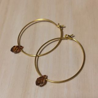 ハンドメイド♡一粒スワロフスキーフープピアス(ピアス)