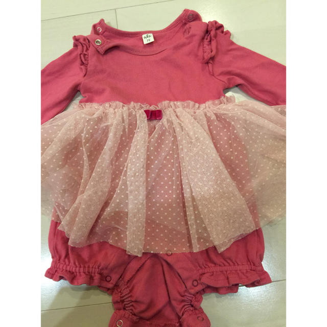 babyGAP(ベビーギャップ)のアプレレクール ピンク ロンパース カバーオール70 キッズ/ベビー/マタニティのベビー服(~85cm)(カバーオール)の商品写真