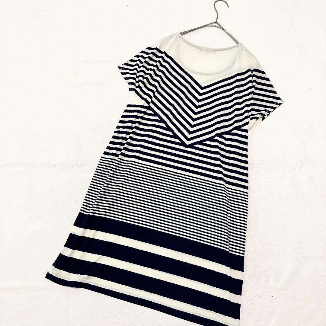 Ciaopanic(チャオパニック)のCIAOPANIC チャオパニック　レディース　半袖ひざ丈ワンピース　ネイビー レディースのワンピース(ひざ丈ワンピース)の商品写真