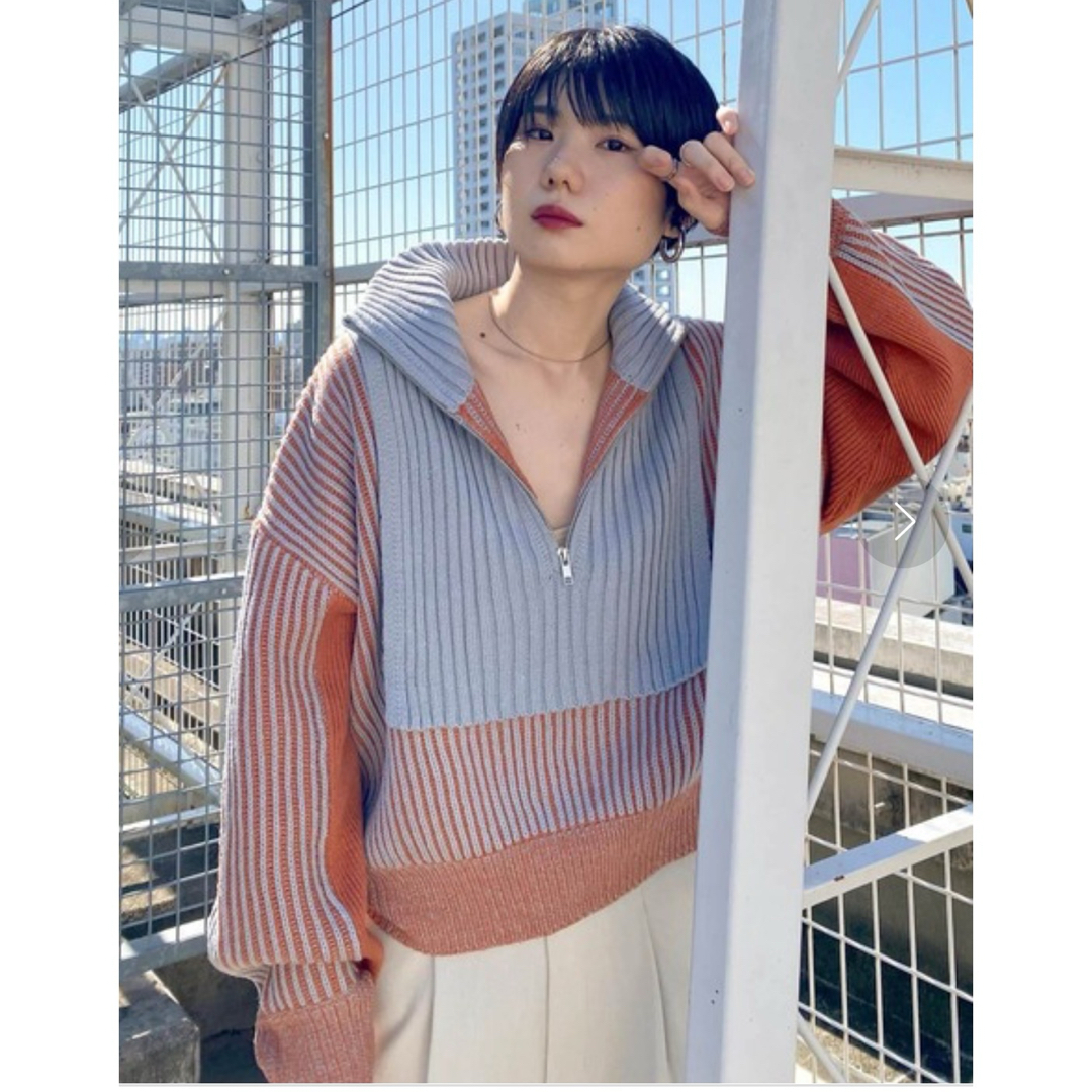 KBF(ケービーエフ)のKBF ハーフジップニット レディースのトップス(ニット/セーター)の商品写真