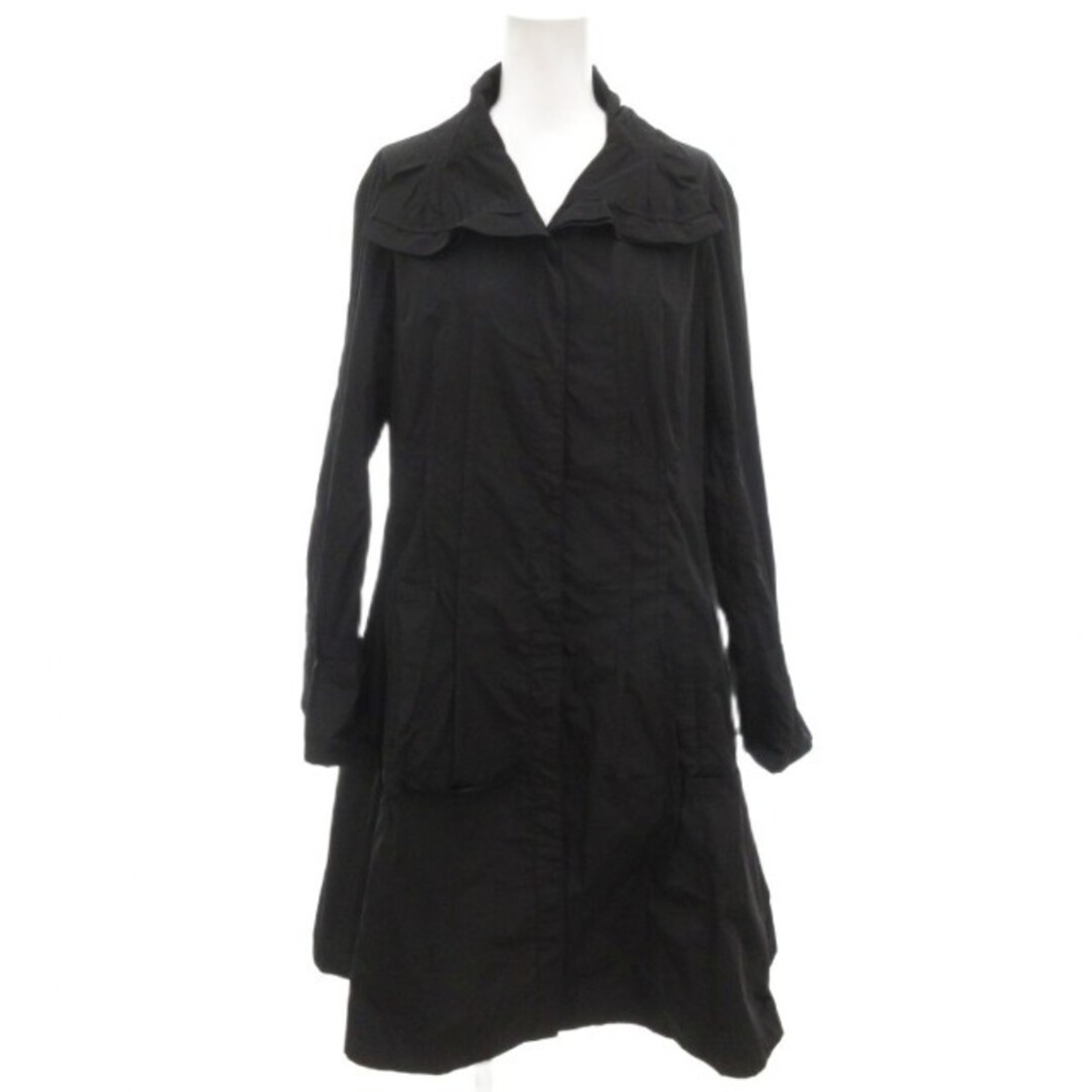 HIROKO BIS(ヒロコビス)のヒロコビス HIROKO BIS ステンカラーコート  ロング 11 黒 レディースのジャケット/アウター(その他)の商品写真