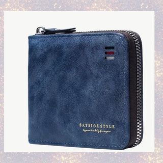 ネイビー 新品未使用 メンズ 財布 二つ折り財布 メンズ財布 ブルー