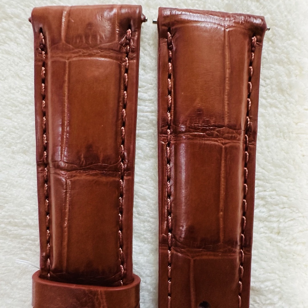 3040#20mm-18mmコニャック★本物クロコダイル腕時計用ベルト★スイス製 メンズの時計(レザーベルト)の商品写真