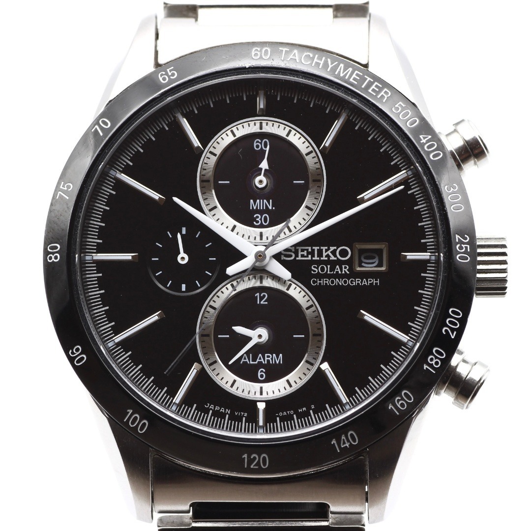 SEIKO(セイコー)の美品 SEIKO ソーラー クロノグラフ メンズ 腕時計 アラーム デイト 廃盤 メンズの時計(腕時計(アナログ))の商品写真