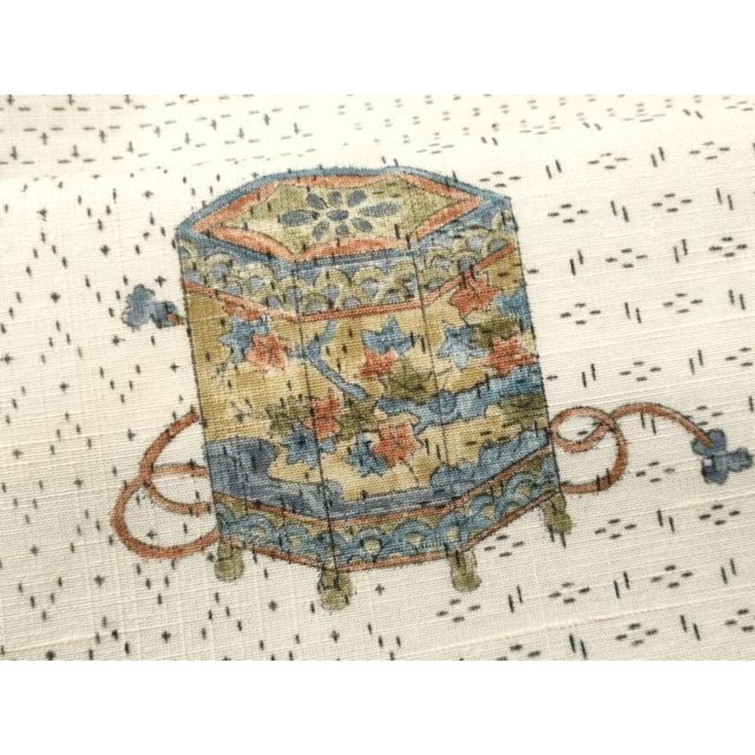 平和屋着物■上質な紬　貝桶花文　正絹　逸品　CABA2625fb レディースの水着/浴衣(着物)の商品写真