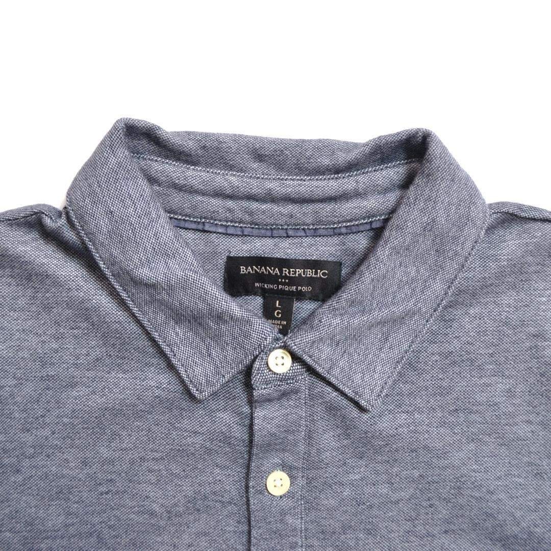 Banana Republic(バナナリパブリック)のBANANA REPUBRICバナナリパブリック ウィッキングピケ ポロシャツL メンズのトップス(ポロシャツ)の商品写真