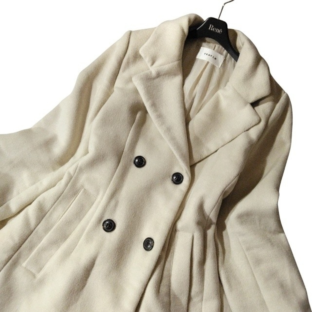 FRAY I.D(フレイアイディー)のフレイアイディー ロングコート マキシ ホワイト チェスターコート アウター レディースのジャケット/アウター(ロングコート)の商品写真