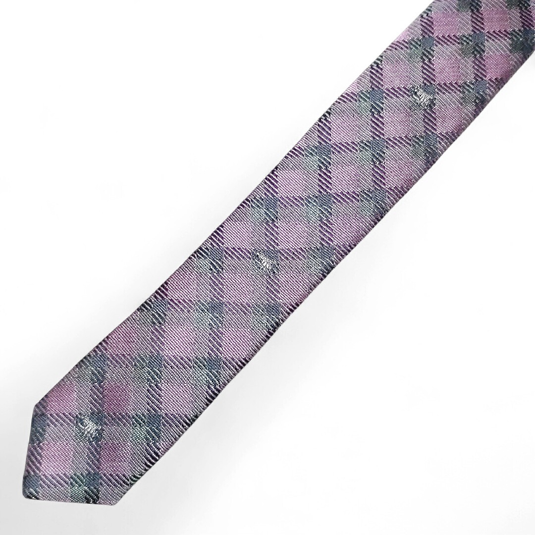 BURBERRY(バーバリー)のバーバリー　ネクタイ　ノバチェック　シルク　シルバーピンク系　ブランド メンズのファッション小物(ネクタイ)の商品写真