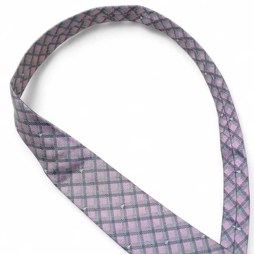 BURBERRY(バーバリー)のバーバリー　ネクタイ　ノバチェック　シルク　シルバーピンク系　ブランド メンズのファッション小物(ネクタイ)の商品写真