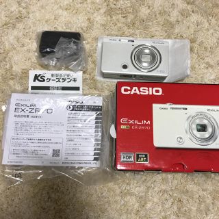 カシオ(CASIO)の美品保証書あり CASIO EXILIM EX-ZR70 exilim ホワイト(コンパクトデジタルカメラ)