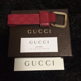 グッチ(Gucci)のGUCCI キーリング ピンク 正規品(キーホルダー)