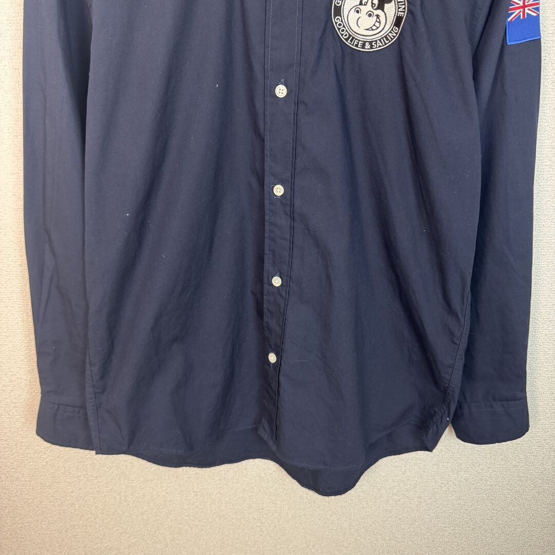 CAPTAIN SANTA(キャプテンサンタ)のCaptain Santa キャプテンサンタ 長袖 ボタンダウンシャツ ロゴプリント ネイビー MEDIUM メンズ 古着 アメカジ ストリート メンズのトップス(シャツ)の商品写真