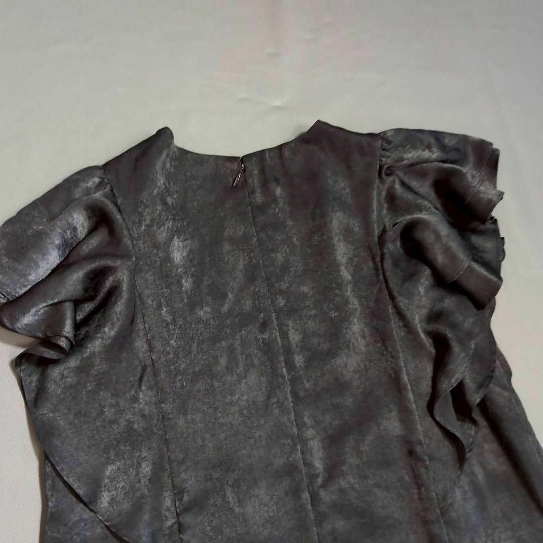 BEAMS(ビームス)の【ビームス】膝丈ワンピース (0) ノースリーブ フリル袖 ブラック ベロア生地 レディースのワンピース(ひざ丈ワンピース)の商品写真