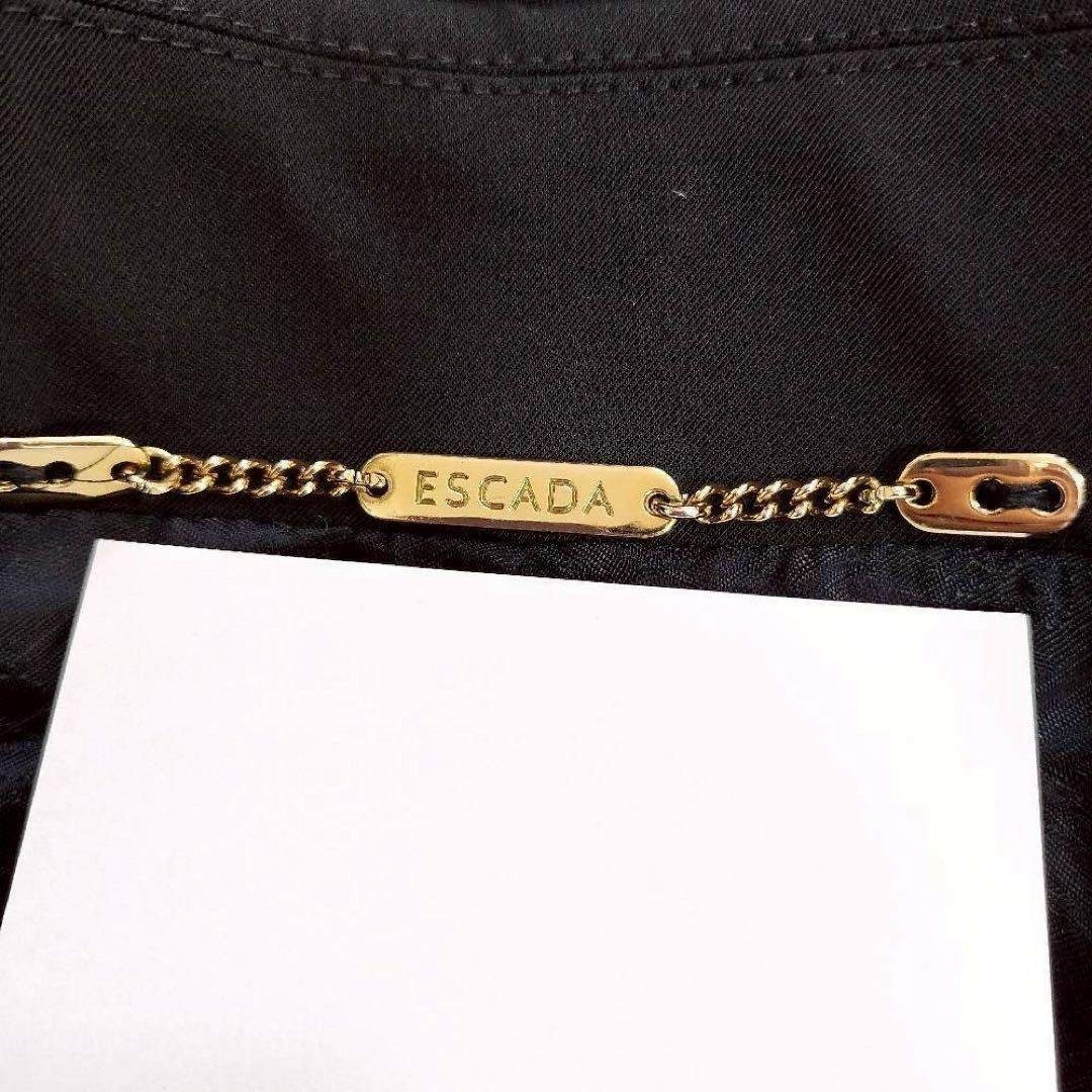 ESCADA(エスカーダ)のB2201【ESCADA】ブラックトレンチコート/ベルト付き/40/L/海外製 レディースのジャケット/アウター(トレンチコート)の商品写真