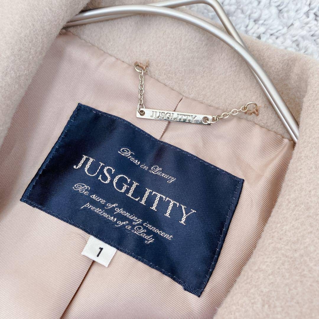 JUSGLITTY(ジャスグリッティー)のA3271【JUSGLITTY】ベージュチェスターコート/ロング丈/1（S） レディースのジャケット/アウター(チェスターコート)の商品写真