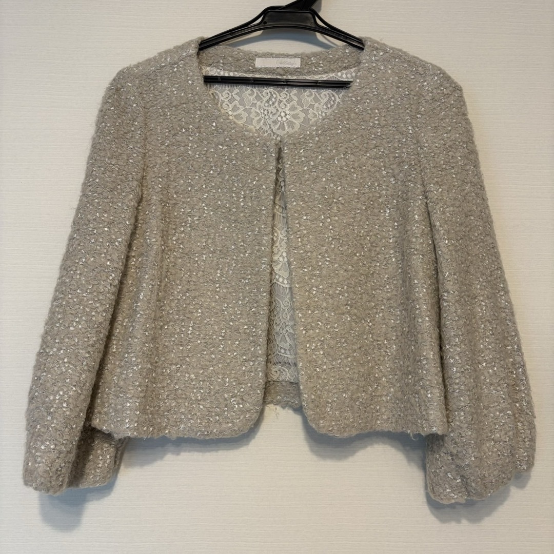 NOLLEY'S(ノーリーズ)の美品　ノーリーズ  ノーカラージャケット　アウター　ベージュ　長袖　コート レディースのジャケット/アウター(ノーカラージャケット)の商品写真