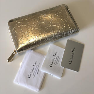 クリスチャンディオール(Christian Dior)のディオール Dior ラウンド長財布 レディース メンズ ゴールド(財布)