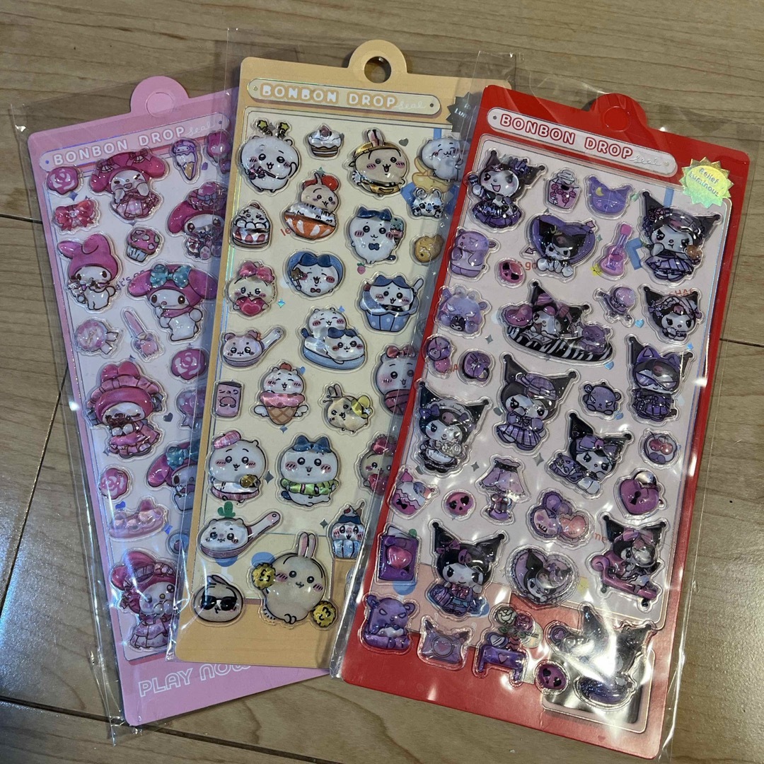 ウォーターシール　3枚セット　水シール インテリア/住まい/日用品の文房具(シール)の商品写真