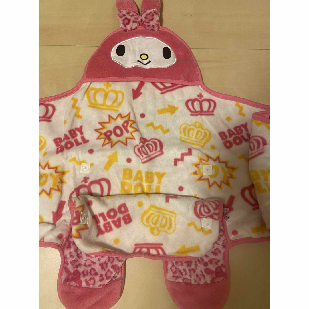 BABYDOLL(ベビードール)のBABY DOLL マイメロディの耳付きブランケット　おくるみ キッズ/ベビー/マタニティのこども用ファッション小物(おくるみ/ブランケット)の商品写真