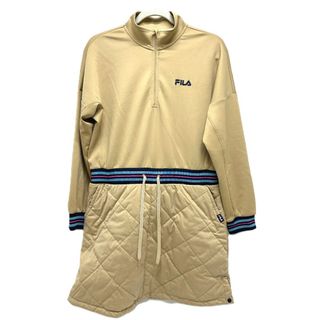 FILA - フィラ FILA キルティング シャツ アパレル 服 ゴルフウェア 中綿 ワンピース ポリエステル ベージュ