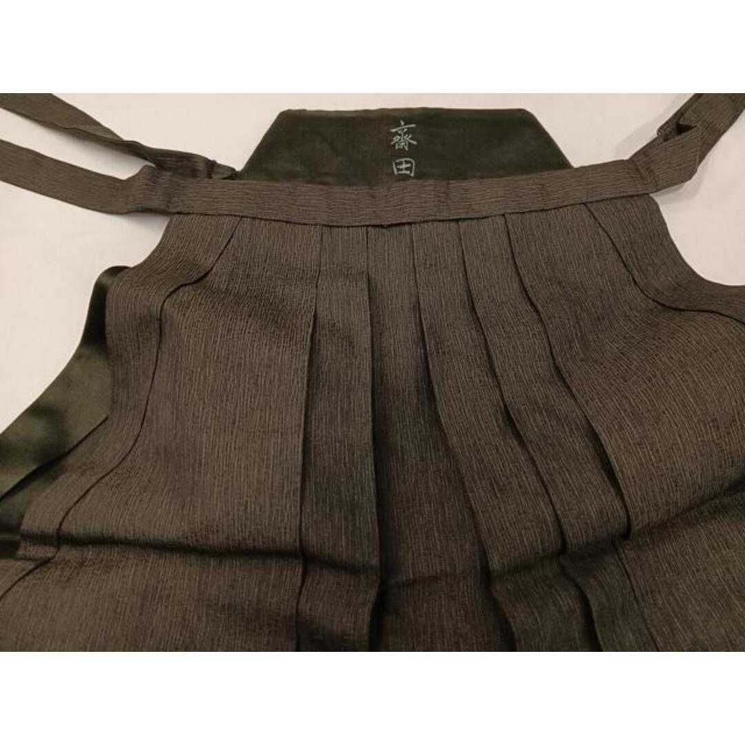 平和屋着物●男性　馬乗り袴　海松茶色　正絹　逸品　AABE2597ph メンズの水着/浴衣(着物)の商品写真