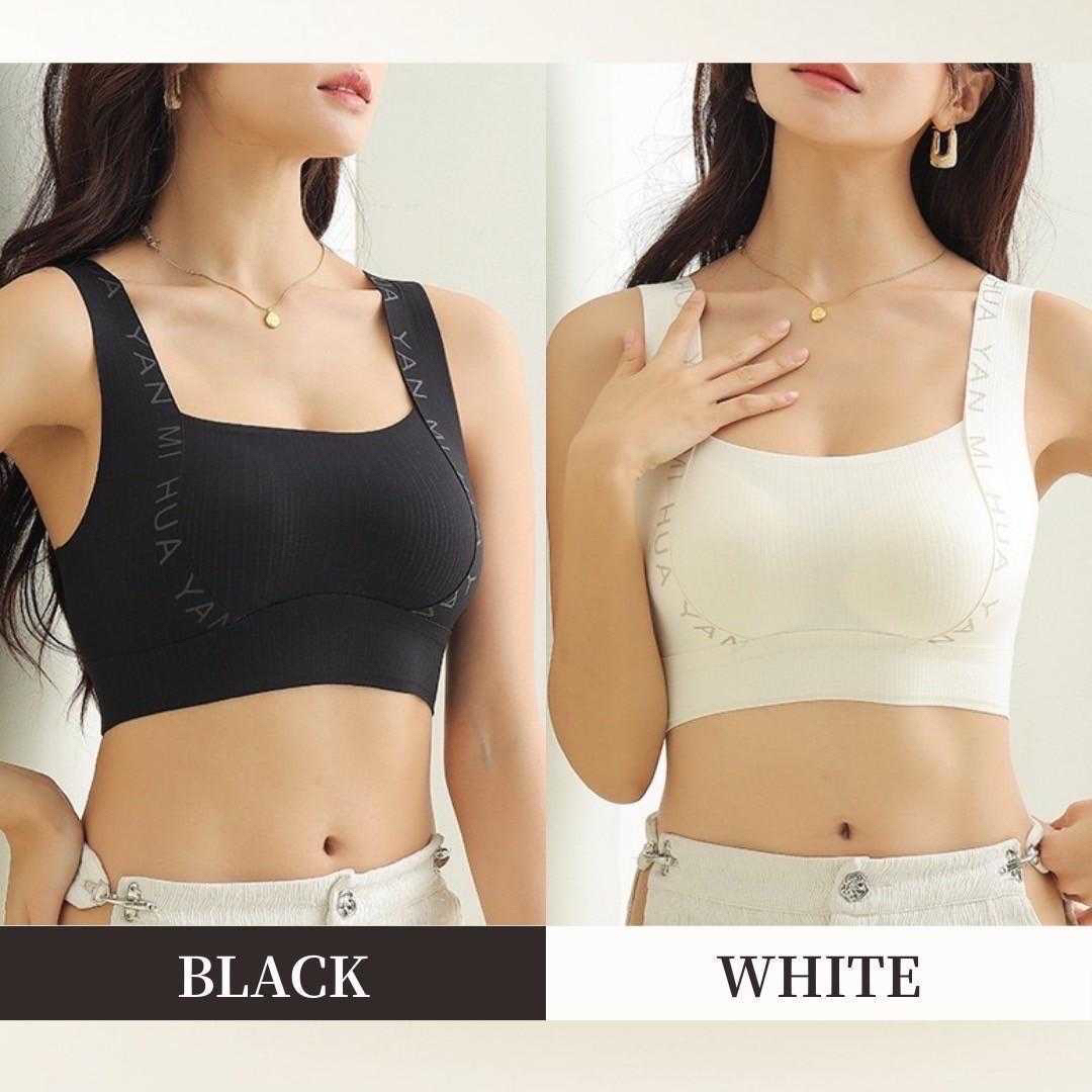 胸を小さく見せるブラ　ノンワイヤー ナイトブラ M スポーツブラ ブラック  レディースの下着/アンダーウェア(ブラ)の商品写真