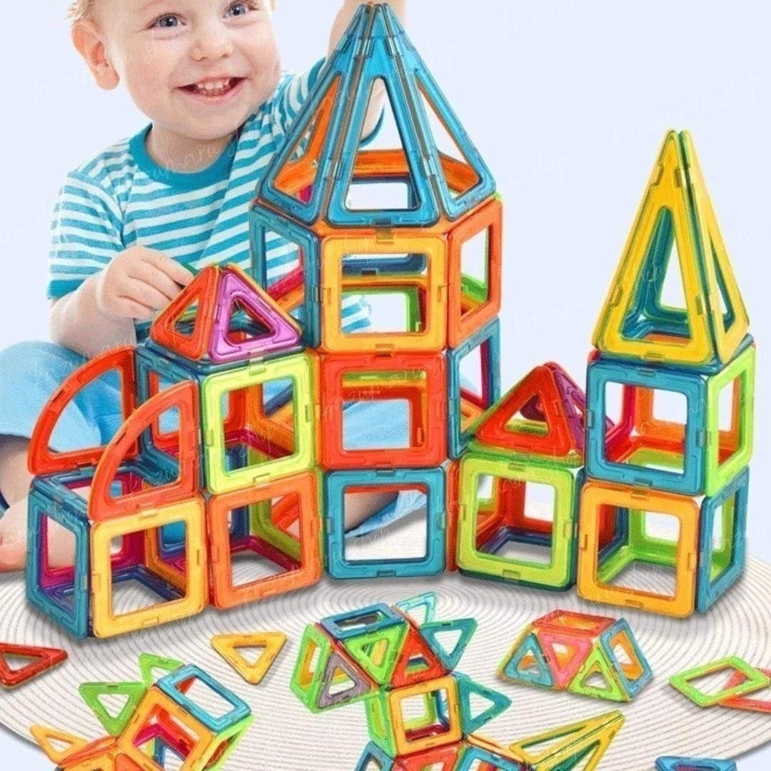 マグネットブロック 60ピース 知育玩具 磁石ブロック 子供 誕生日プレゼント キッズ/ベビー/マタニティのおもちゃ(知育玩具)の商品写真