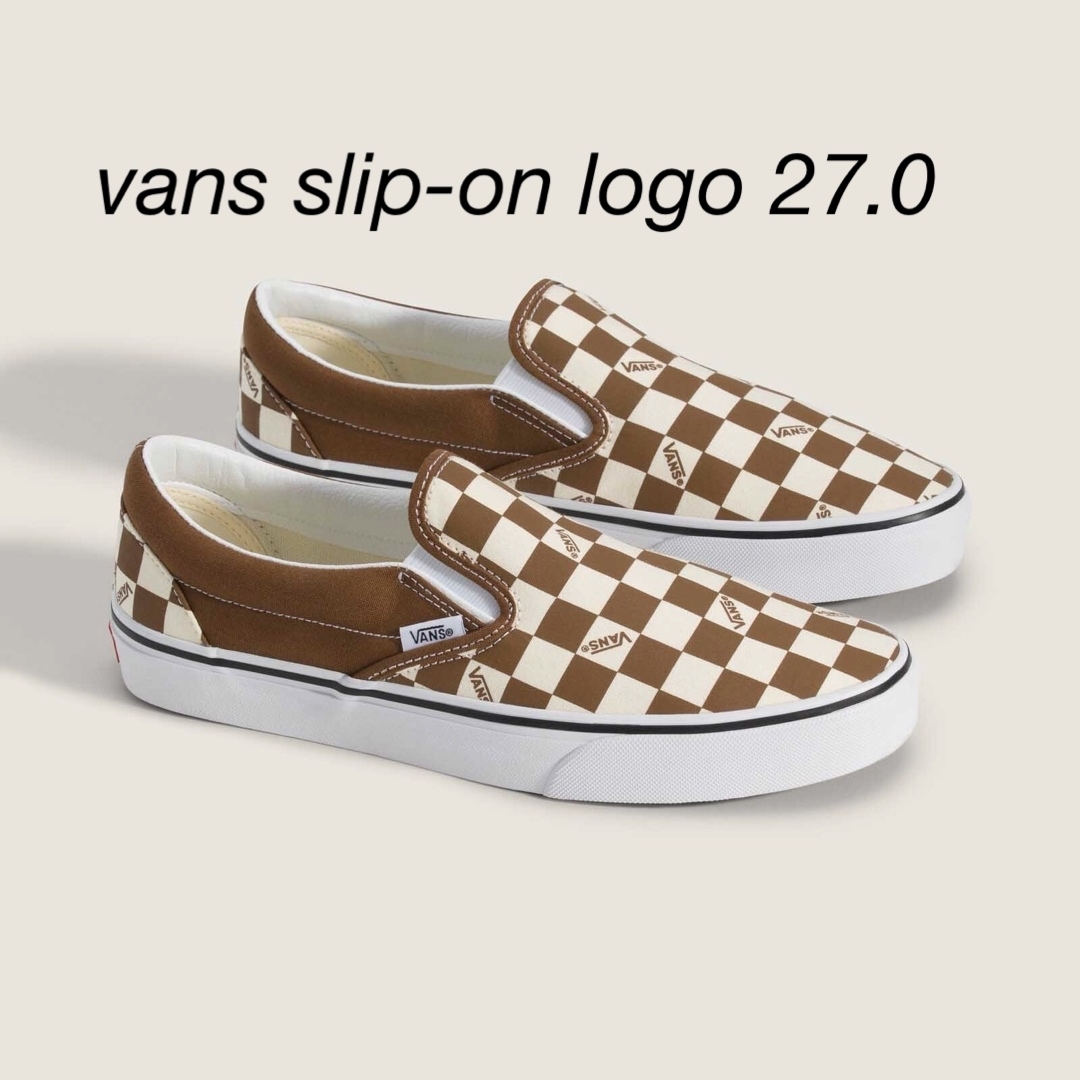 VANS(ヴァンズ)のVANS スニーカー 　スリッポン　チェッカー　ロゴ　US規格　27cm メンズの靴/シューズ(スニーカー)の商品写真
