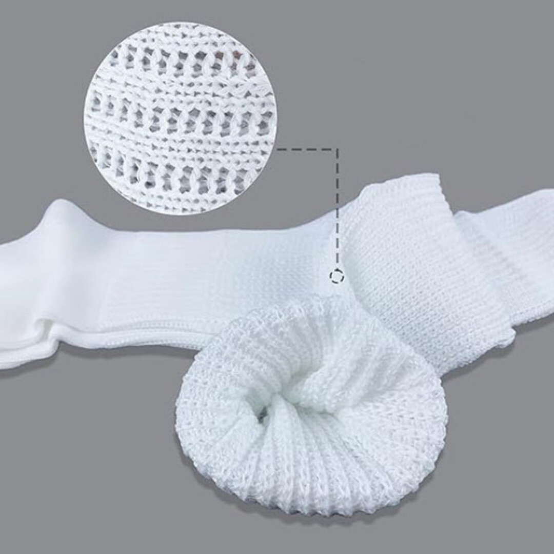 ルーズソックス 120cm 白 靴下 厚手 JK ホワイト ギャル 制服コスプレ レディースのレッグウェア(ソックス)の商品写真