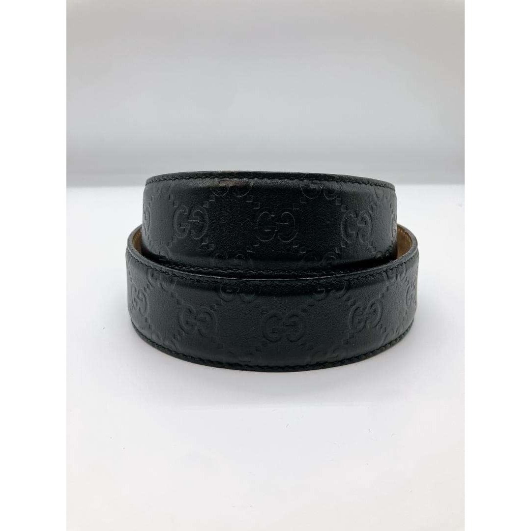 GUCCI(グッチ)のグッチ 114984 インターロッキングG グッチシマ レザー ベルト メンズのファッション小物(ベルト)の商品写真