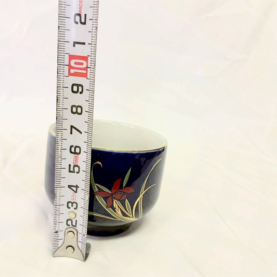 有田焼(アリタヤキ)の美品【 antique アンティーク 】 レトロ　湯呑み　急須セット　瑠璃色 インテリア/住まい/日用品のキッチン/食器(食器)の商品写真