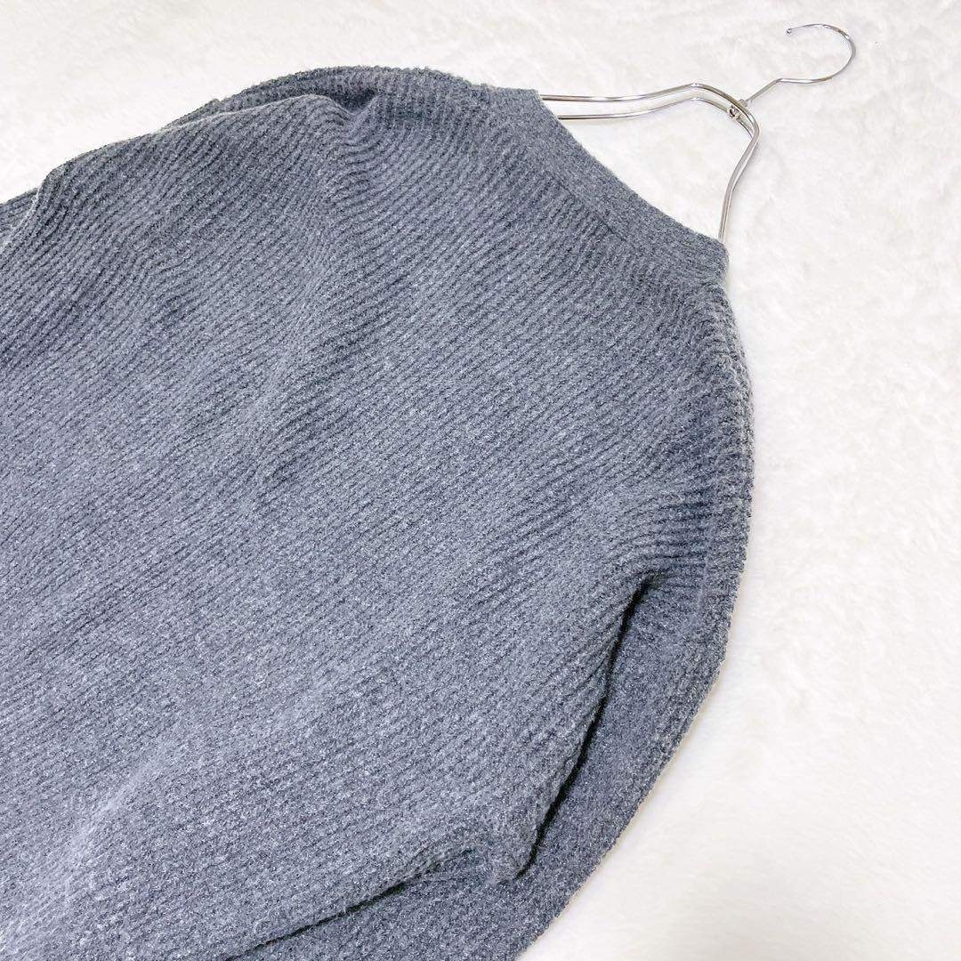 【サマンサモスモス】F サイズ　ニットカーディガン 刺繍 ゆったり グレー レディースのトップス(カーディガン)の商品写真