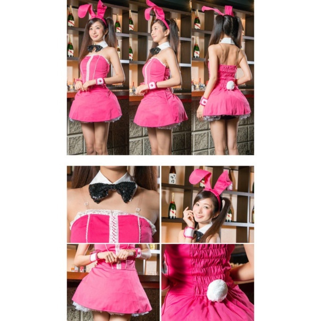 値下げ！コスプレ！新品♪ピンク バニーガール 検/ハロウィン クリスマス サンタ エンタメ/ホビーのコスプレ(衣装)の商品写真