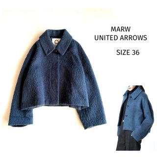 【マルゥ】シャギーショートコート 36 モヘヤ ジャケット オーバーサイズ