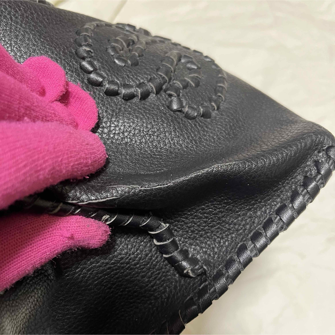 Samantha Thavasa(サマンサタバサ)の【早い者勝ち】【Samantha Thavasa】 レザー / ハンドバッグ 黒 レディースのバッグ(ハンドバッグ)の商品写真