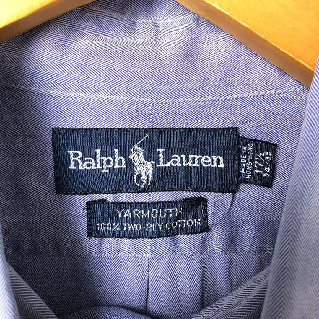 Ralph Lauren(ラルフローレン)の古着 ラルフローレン Ralph Lauren YARMOUTH ヘリンボーン 長袖 ボタンダウンシャツ メンズXL相当/eaa585494 メンズのトップス(シャツ)の商品写真