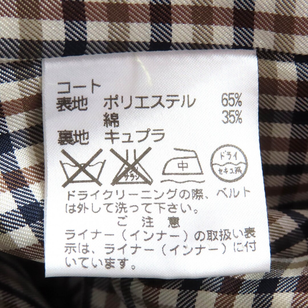 極美品△Aquascutum LONDON アクアスキュータムロンドン ロゴボタン ライナー付き シングル トレンチコート ミディアム丈 ベージュ 8 日本製 正規品 レディース レディースのジャケット/アウター(トレンチコート)の商品写真