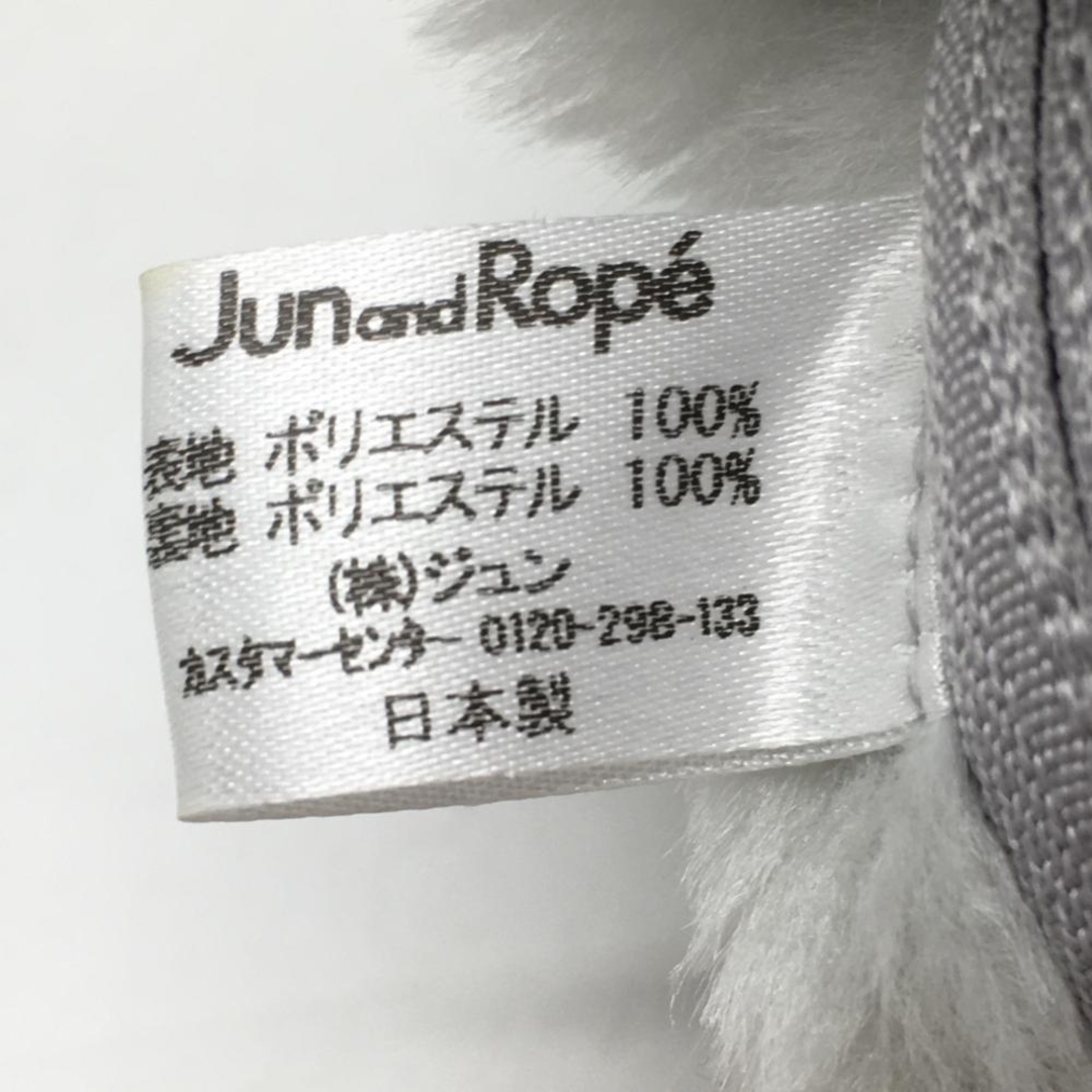 JUN&ROPE’(ジュンアンドロペ)の【超美品】ジュンアンドロペ レッグウォーマー ライトグレー 細ストライプ 裏地ファー ロゴネイビー レディース  ゴルフウェア JUN＆ROPE スポーツ/アウトドアのゴルフ(ウエア)の商品写真