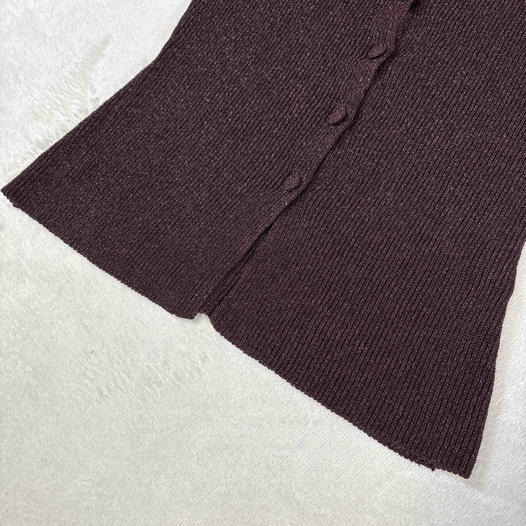 Sybilla(シビラ)の美品 【シビラ】《40》 カーディガン 襟付き ダークブラウン 長袖 レディースのトップス(カーディガン)の商品写真