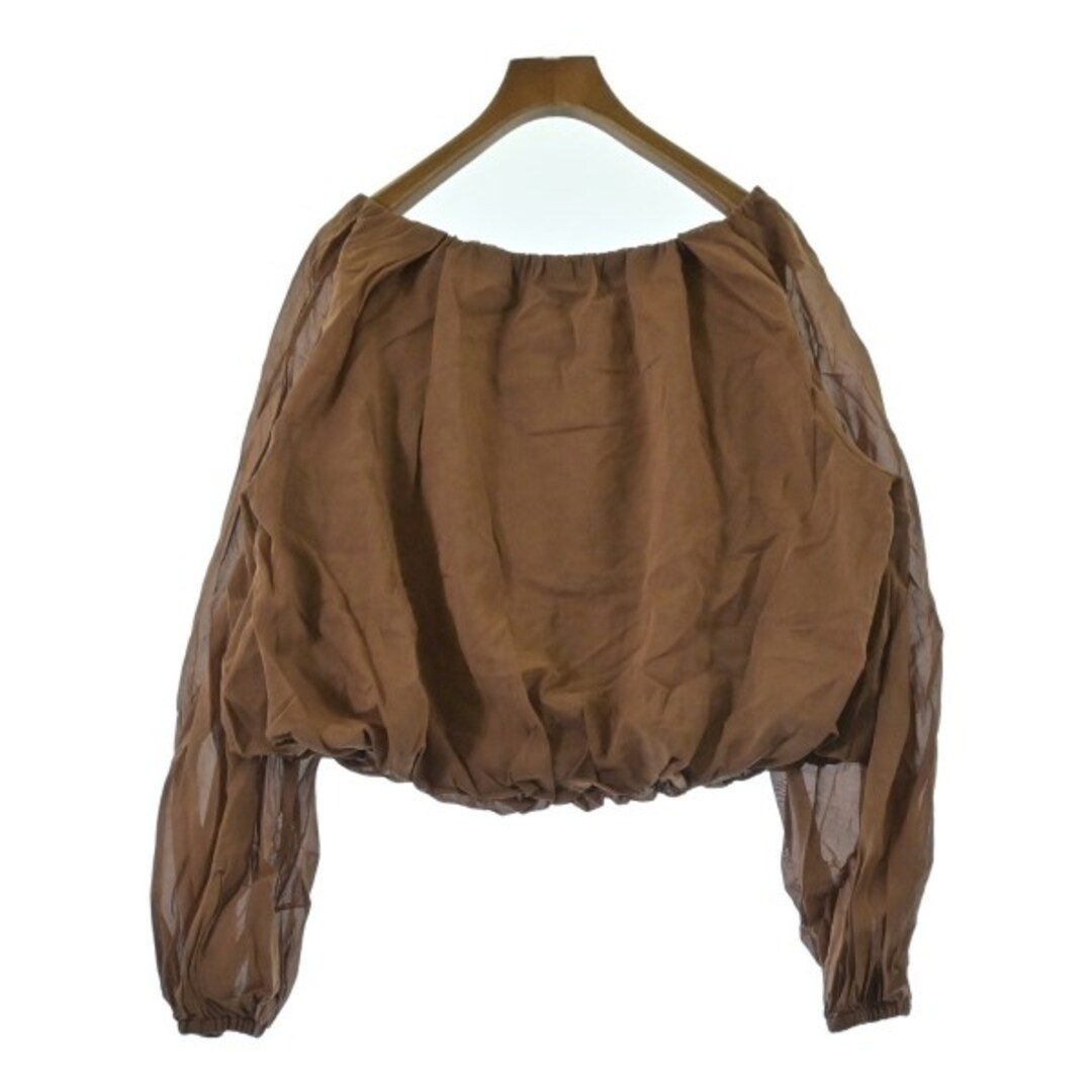 SALON adam et rope サロンアダムエロペ ブラウス M 茶 【古着】【中古】【送料無料】 レディースのトップス(シャツ/ブラウス(長袖/七分))の商品写真