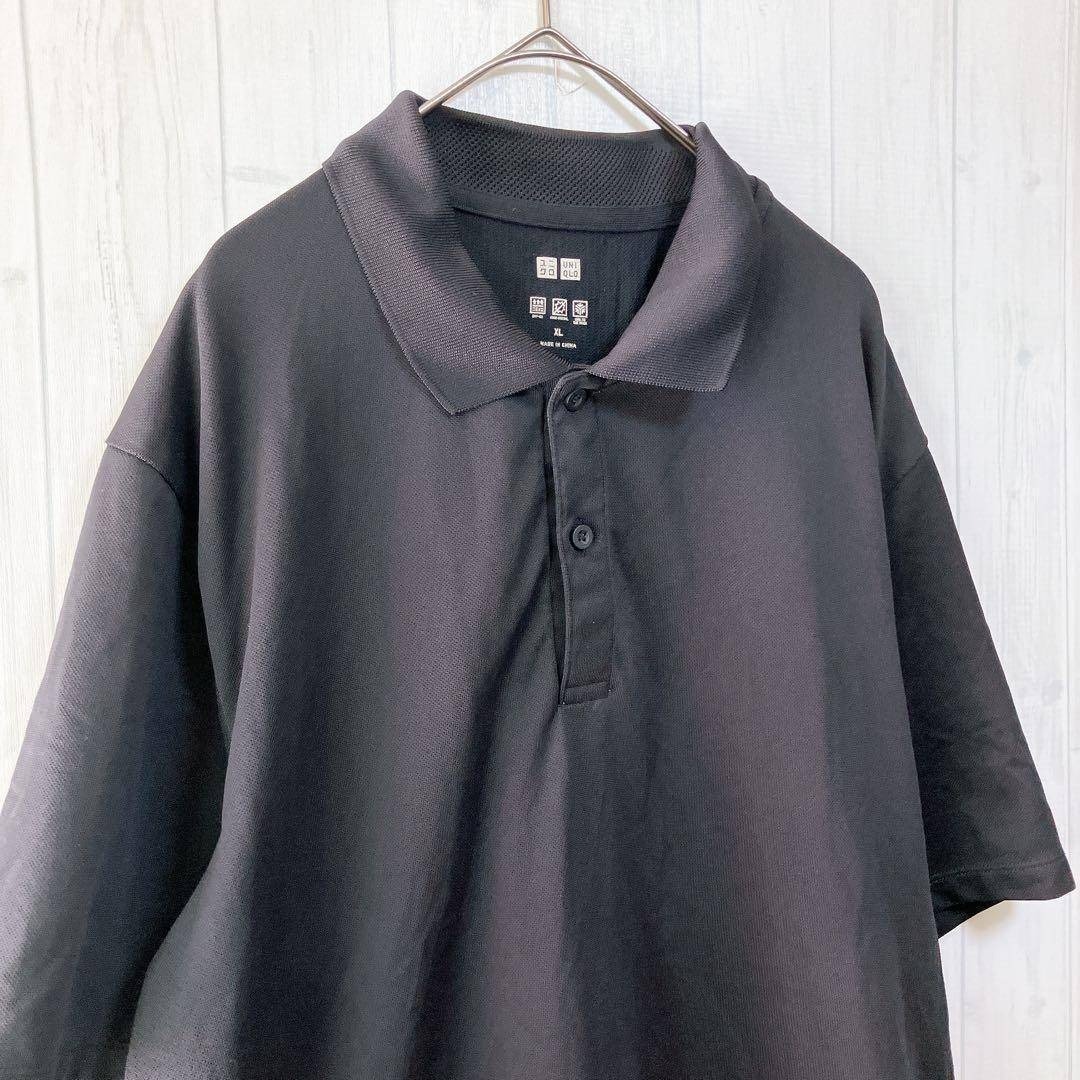 UNIQLO(ユニクロ)のUNIQLO　ドライEXポロシャツ　半袖　ブラック　XL　大きいサイズ メンズのトップス(ポロシャツ)の商品写真