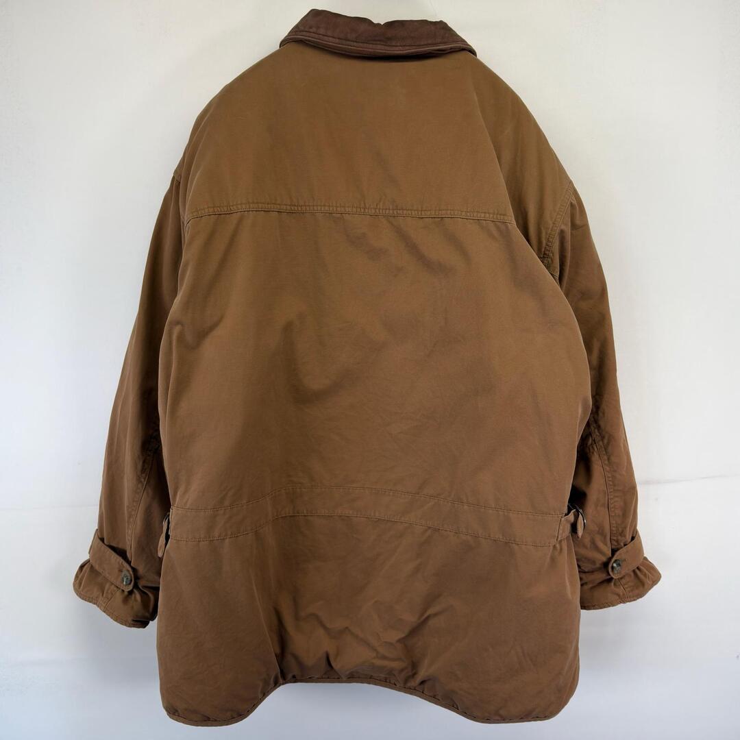 Eddie Bauer(エディーバウアー)の古着 エディー・バウアー Eddie Bauer ダウンジャケット グースダウン 大きいサイズ 裏地チェック フルジップ 白タグ  ブラウン系 メンズ メンズのジャケット/アウター(その他)の商品写真