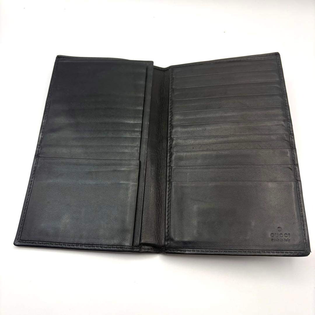 GUCCI(グッチ)のGUCCI グッチ　長財布　二つ折　札入れ　レザー　黒 メンズのファッション小物(長財布)の商品写真