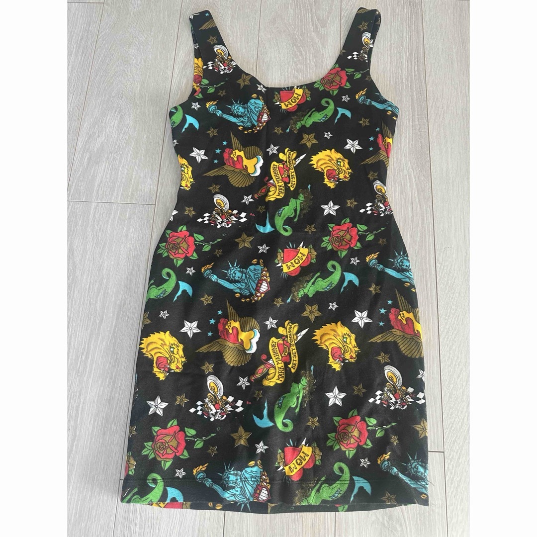 BETSEY JOHNSON(ベッツィジョンソン)のベッツィジョンソンBetseyJohnsonヴィンテージ タトゥー　ワンピース レディースのワンピース(ミニワンピース)の商品写真