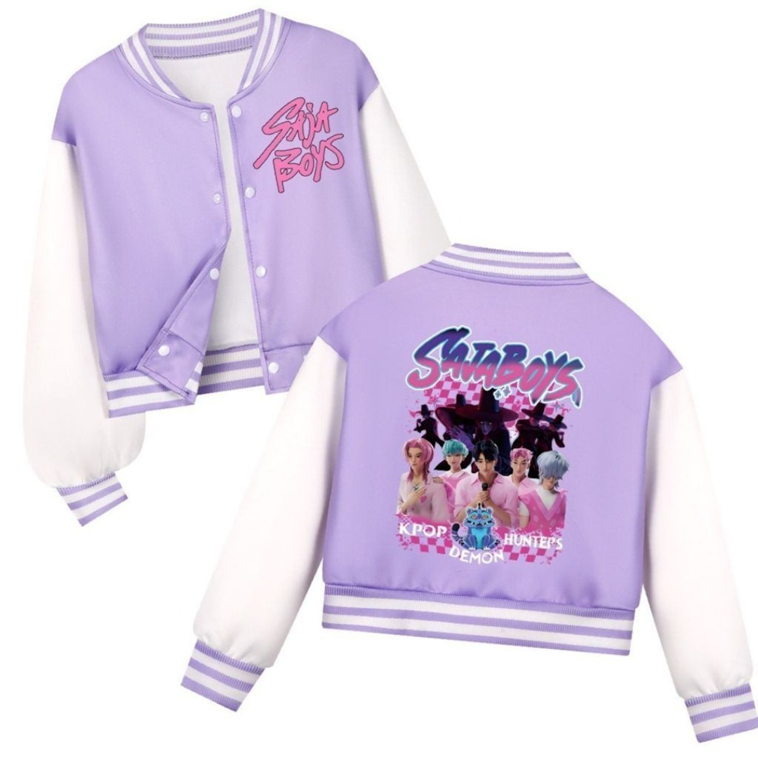 KPOPガールズ! デーモン・ハンターズ 長袖 スタジャン風ジャンパー黒 530 キッズ/ベビー/マタニティのキッズ服女の子用(90cm~)(ジャケット/上着)の商品写真