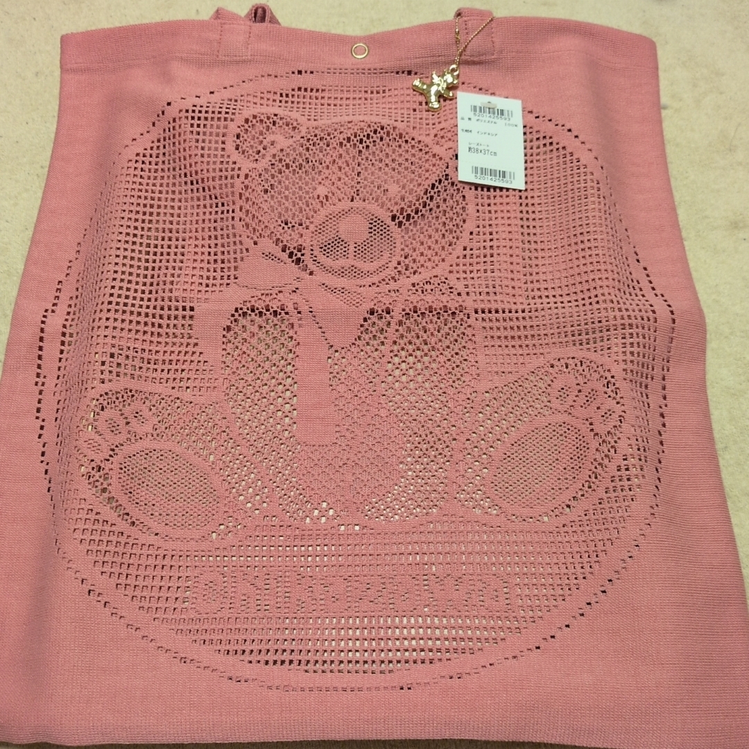 【完売品】近沢レース レーストートバッグ クマ（ピンク） レディースのバッグ(トートバッグ)の商品写真