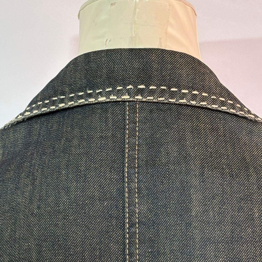 CHRISTIAN AUJARD(クリスチャンオジャール)のクリスチャンオジャール デニムテーラードジャケット【М相当】濃紺 ストレッチ レディースのジャケット/アウター(テーラードジャケット)の商品写真