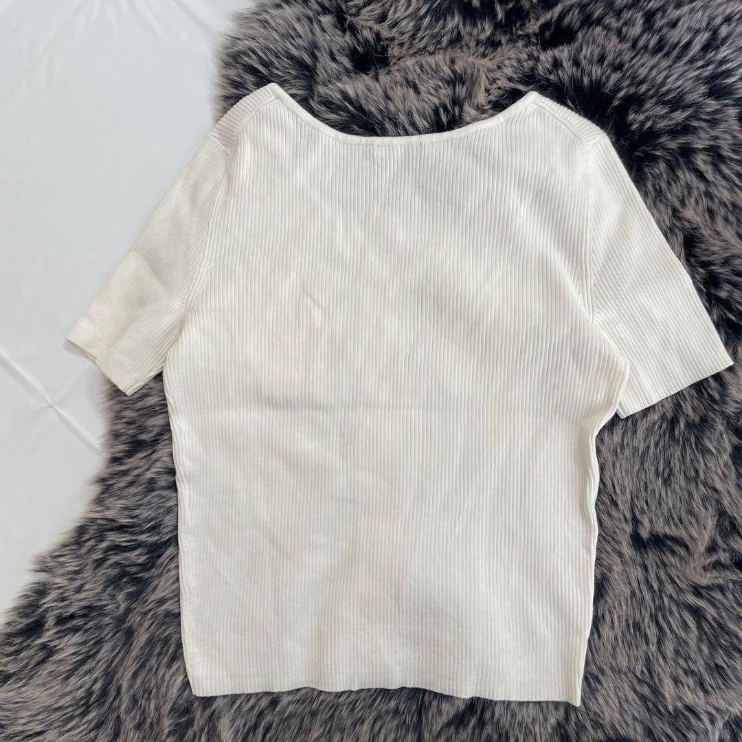 美品ジーユーGU リブダブルポケットカーディガン(半袖)YG ◎Mサイズ レディースのトップス(カーディガン)の商品写真